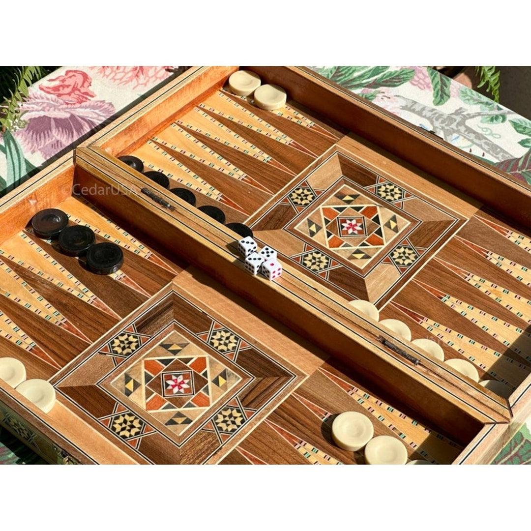 Luxury Backgammon Chess Sets for Adults Inlaid Solid Wooden Chess Game Board Set Handmade Gifts for Dad Husband and Image 10