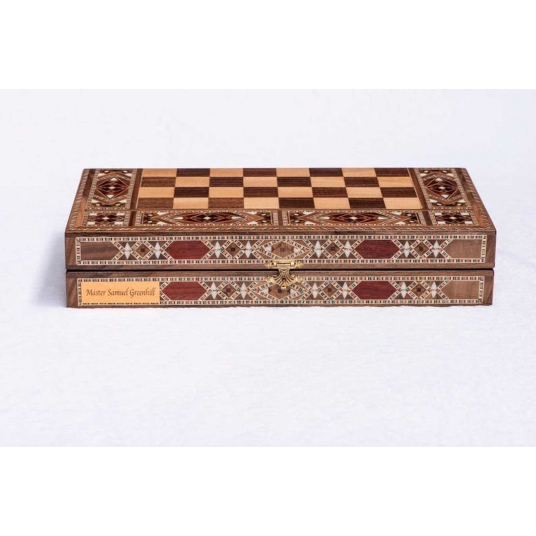 Luxury Wooden Backgammon Chess Sets for Adults Inlaid Solid Wooden Chess Game Board Set Handmade Gifts for Dad Image 1