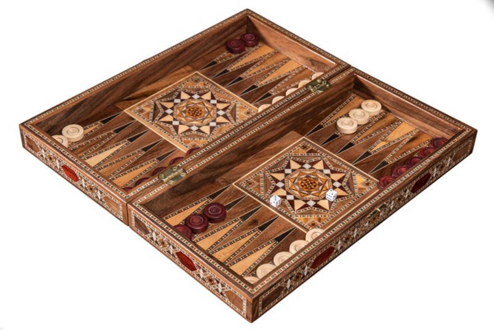 Luxury Wooden Backgammon Chess Sets for Adults Inlaid Solid Wooden Chess Game Board Set Handmade Gifts for Dad Image 3