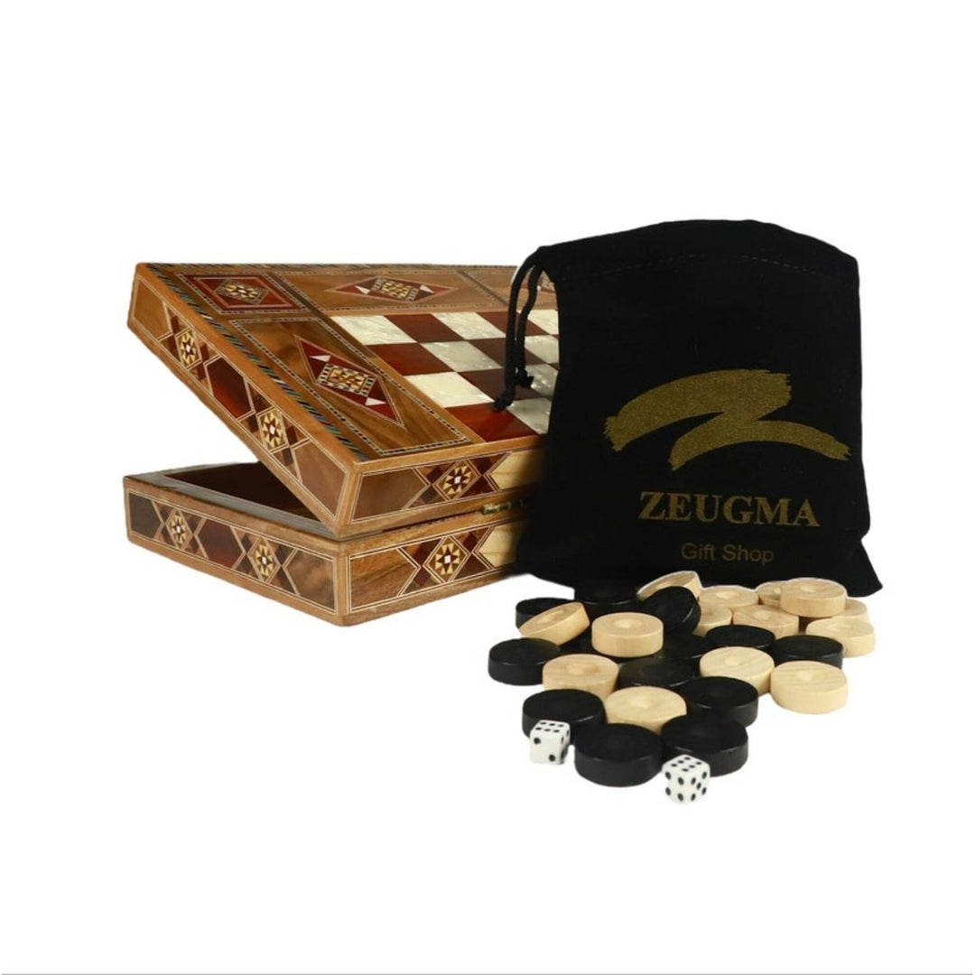 Luxury Backgammon Sets for Adults Inlaid Solid Wooden Chess Game Board Set Handmade Gifts for Dad and Husband and Image 7