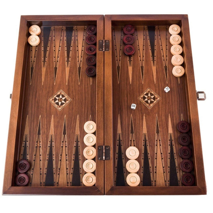 Handmade Elegant Backgammon Sets for Adults Wood Art Wooden Backgammon Board Set 17"inch Solid Rosewood Gifts for Image 1