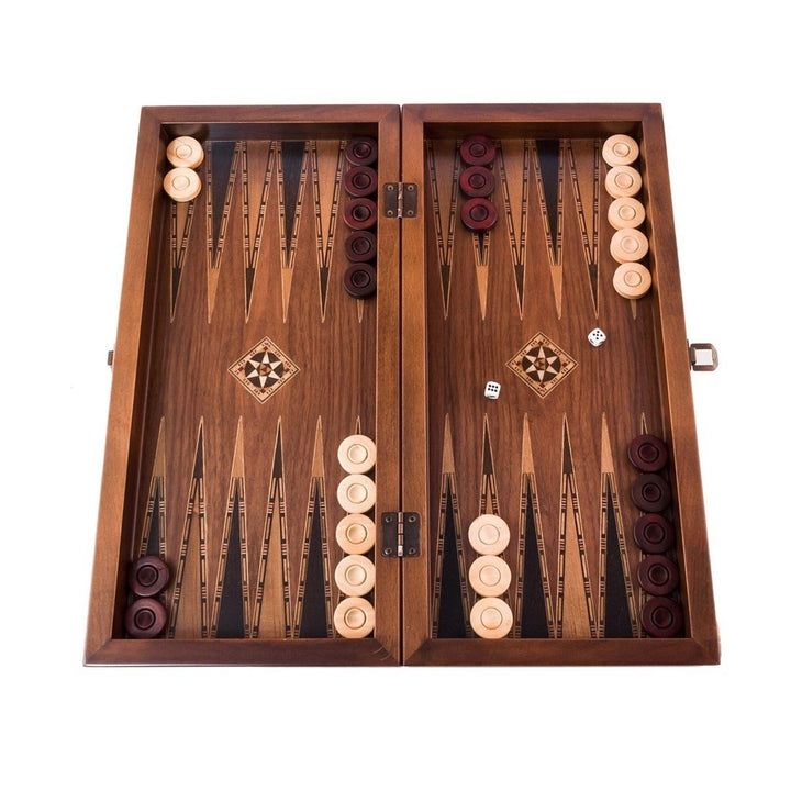 Handmade Elegant Backgammon Sets for Adults Wood Art Wooden Backgammon Board Set 17"inch Solid Rosewood Gifts for Image 4