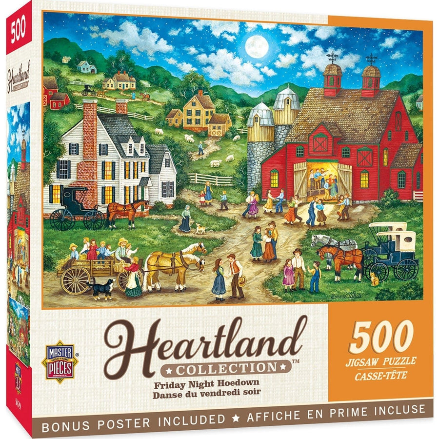 Heartland 550 Piece Jigsaw Puzzle Bonnie White Farm Scenes 24x18 inches Image 1