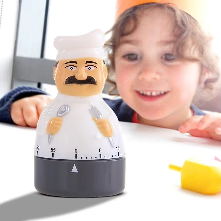 Kitchen Knife Fork Chef Timer Cartoon Chef Shaped Kitchen Timer Image 1