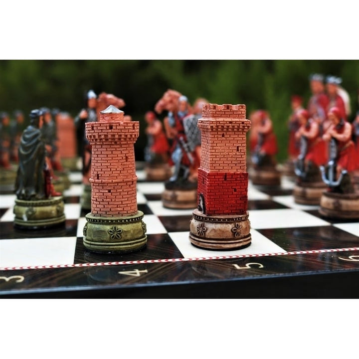 Luxury Chess Sets for Adults Historical Camelot Chess Pieces Wooden Chess Board Dad Birthday Image 2