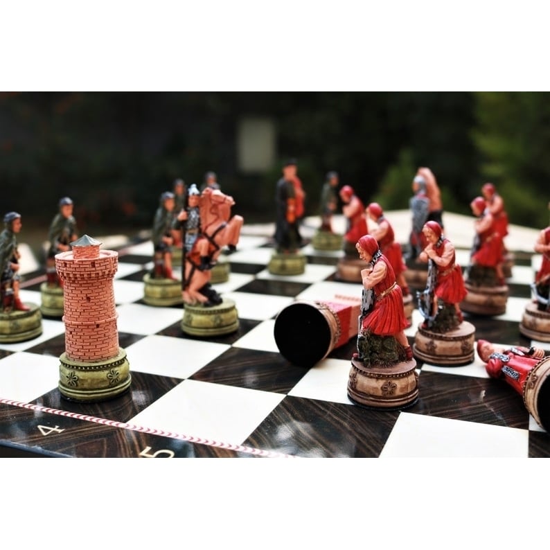 Luxury Chess Sets for Adults Historical Camelot Chess Pieces Wooden Chess Board Dad Birthday Image 4