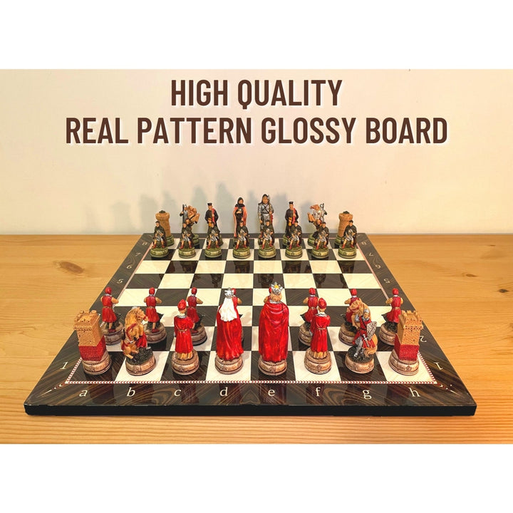 Luxury Chess Sets for Adults Historical Camelot Chess Pieces Wooden Chess Board Birthday Image 4