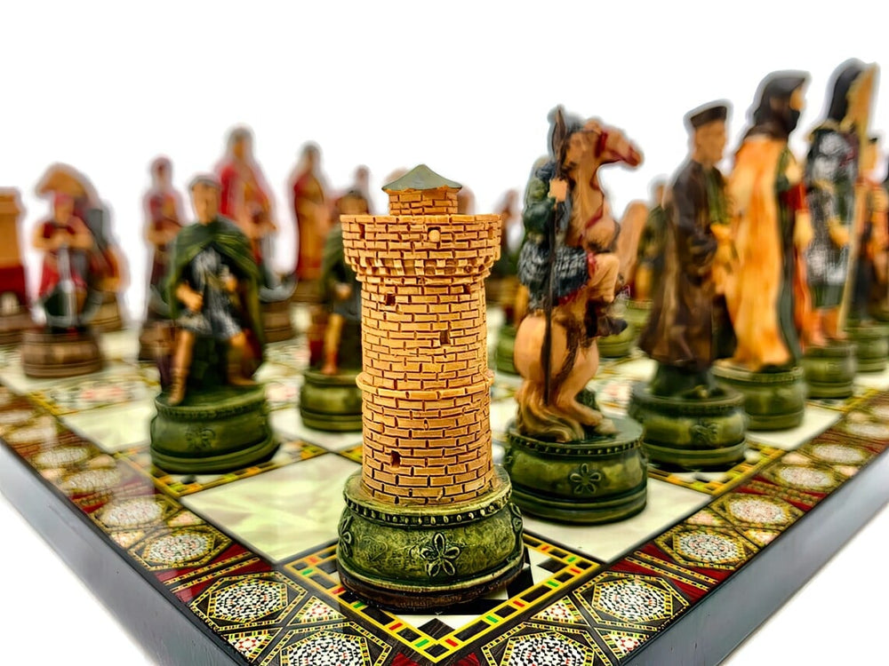 Luxury Chess Sets for Adults Historical Camelot Chess Pieces Wooden Chess Board Birthday and Anniversary Image 2