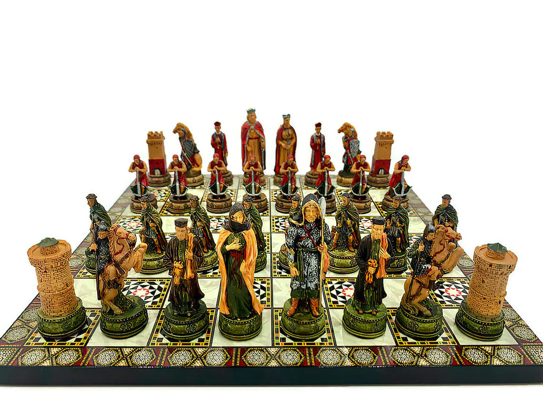 Luxury Chess Sets for Adults Historical Camelot Chess Pieces Wooden Chess Board Birthday and Anniversary Image 3