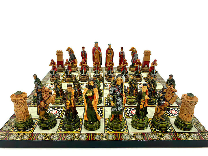 Luxury Chess Sets for Adults Historical Camelot Chess Pieces Wooden Chess Board Birthday and Anniversary Image 3