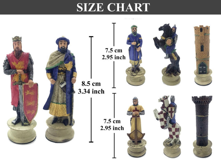 Luxury Chess Sets for Adults Handmade Crusaders Chess Pieces Walnut Wooden Chess Board Gift Ideas for Dad and Family Image 3