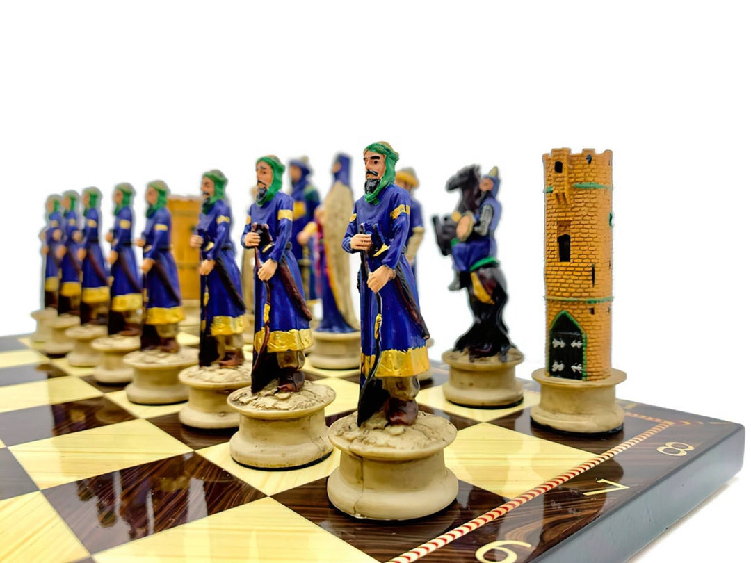 Luxury Chess Sets for Adults Handmade Crusaders Chess Pieces Walnut Wooden Chess Board Gift Ideas for Dad and Family Image 4