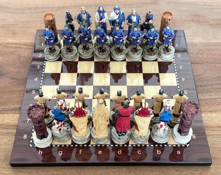 Luxury Chess Sets for Adults Handmade Crusaders Chess Pieces Walnut Wooden Chess Board Gifts Ideas for Dad and Friends Image 4