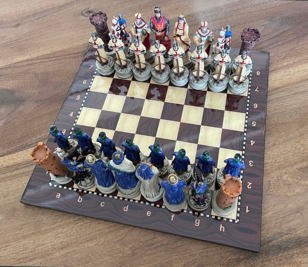 Luxury Chess Sets for Adults Handmade Crusaders Chess Pieces Walnut Wooden Chess Board Gifts Ideas for Dad and Friends Image 6