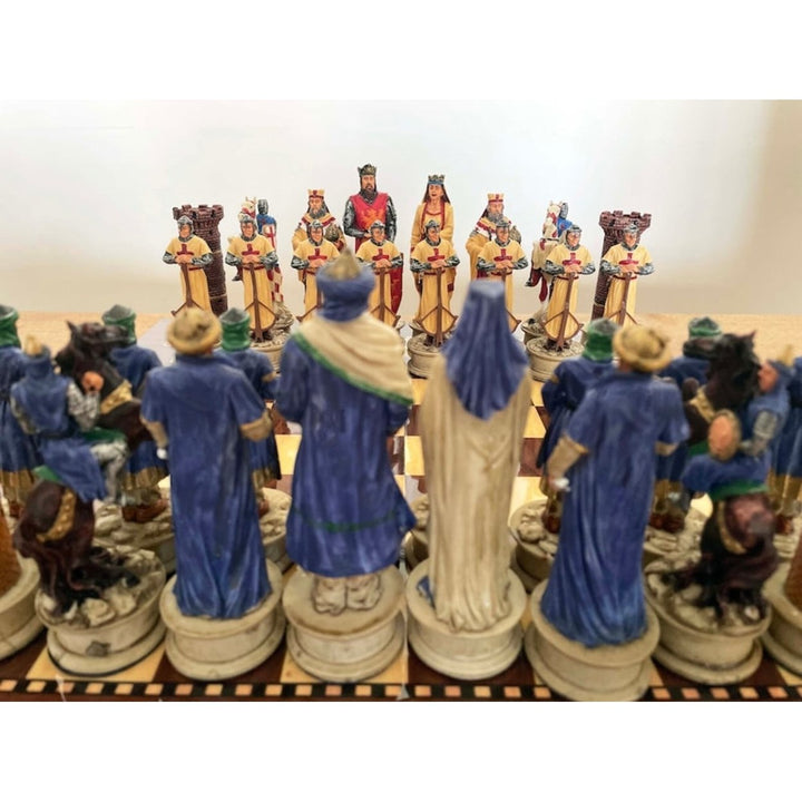 Luxury Chess Sets for Adults Handmade Crusaders Chess Pieces Walnut Wooden Chess Board Gifts Ideas for Dad and Friends Image 8