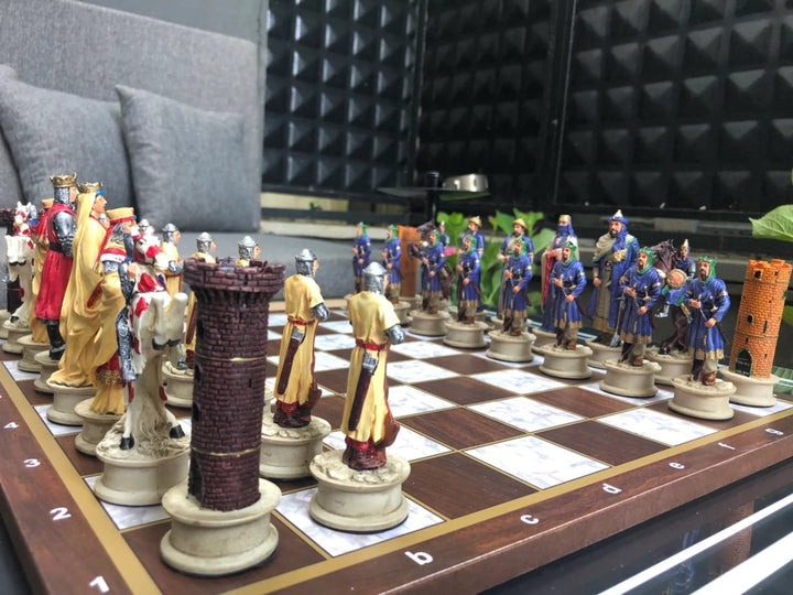 Luxury Chess Sets for Adults Handmade Crusaders Chess Pieces Walnut Wooden Chess Board Gifts Ideas for Dad and Husband Image 4