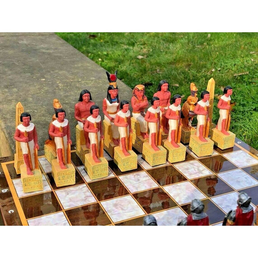 Historical Chess Sets for Adults Handmade Arabs Cleopatra Egyptian Chess Pieces Hand Carved Wooden Chess Board Gifts Image 1