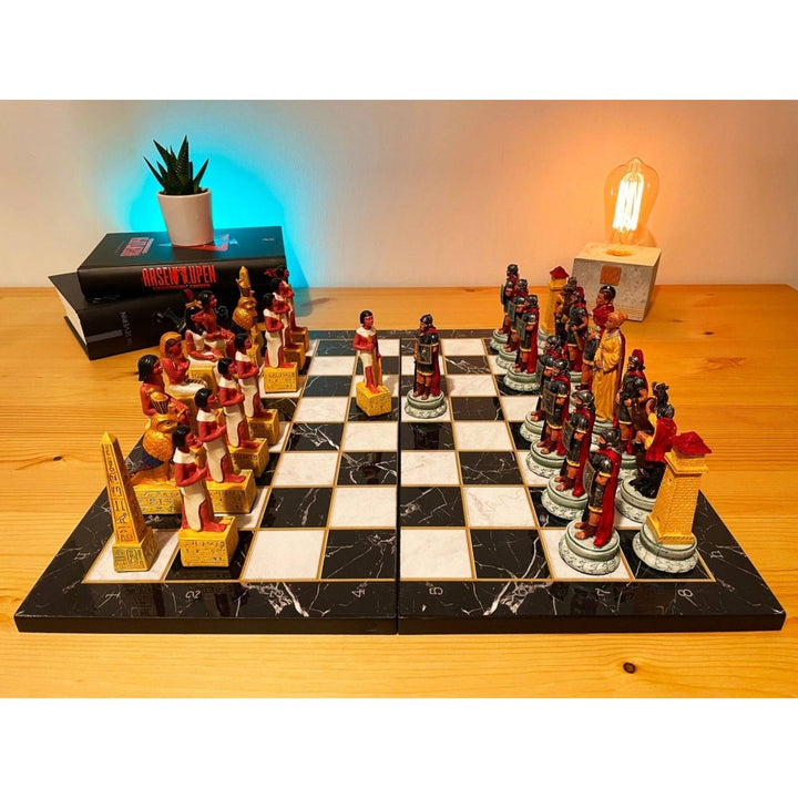 Historical Chess Sets for Adults Handmade Arabs Cleopatra Egyptian Chess Pieces Hand Carved Wooden Chess Board Gifts Image 1