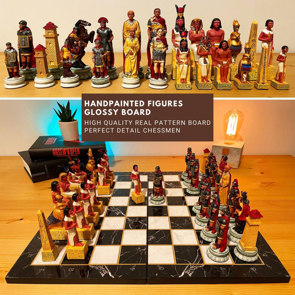 Historical Chess Sets for Adults Handmade Arabs Cleopatra Egyptian Chess Pieces Hand Carved Wooden Chess Board Gifts Image 2