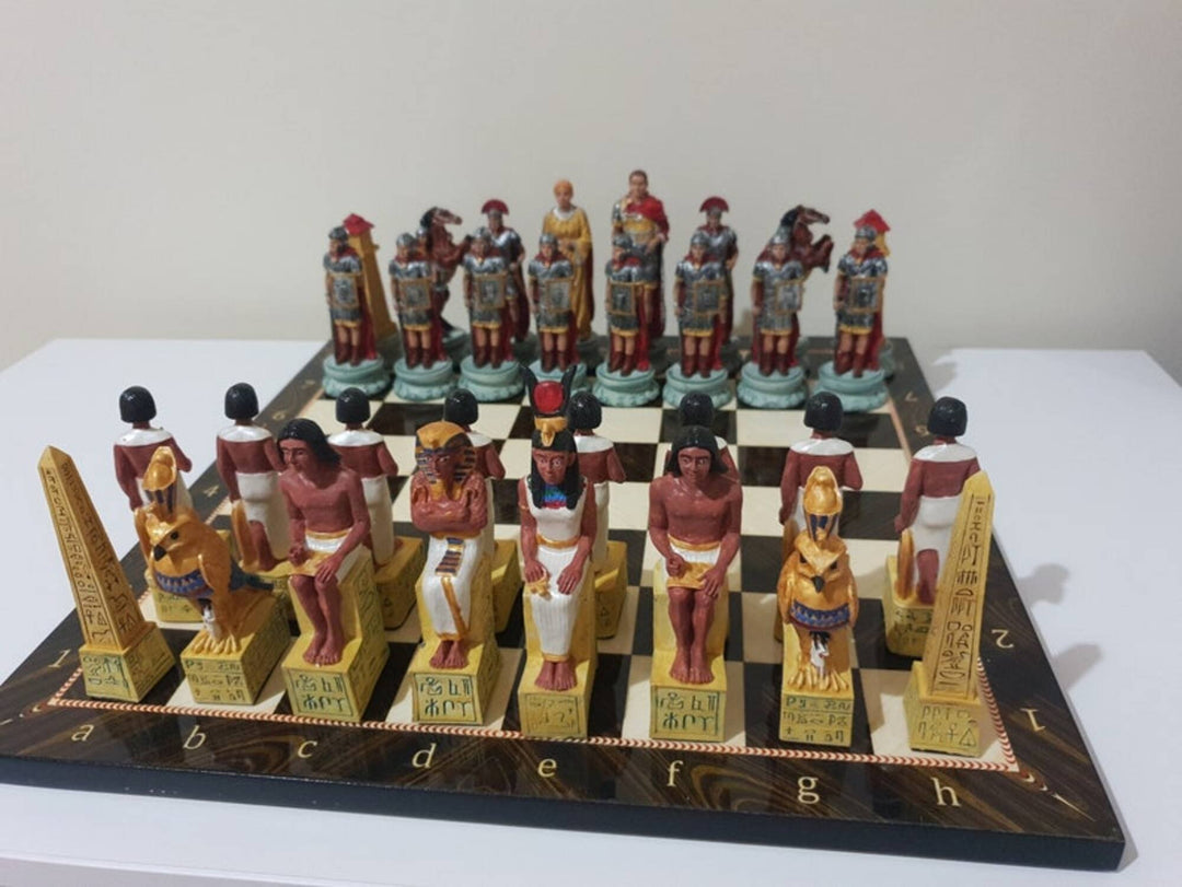 Historical Chess Sets for Adults Handmade Arabs Cleopatra Egyptian Chess Pieces Hand Carved Wooden Chess Board Gifts Image 3