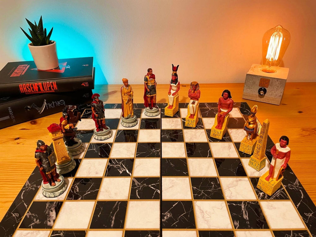 Historical Chess Sets for Adults Handmade Arabs Cleopatra Egyptian Chess Pieces Hand Carved Wooden Chess Board Gifts Image 3