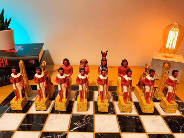 Historical Chess Sets for Adults Handmade Arabs Cleopatra Egyptian Chess Pieces Hand Carved Wooden Chess Board Gifts Image 4