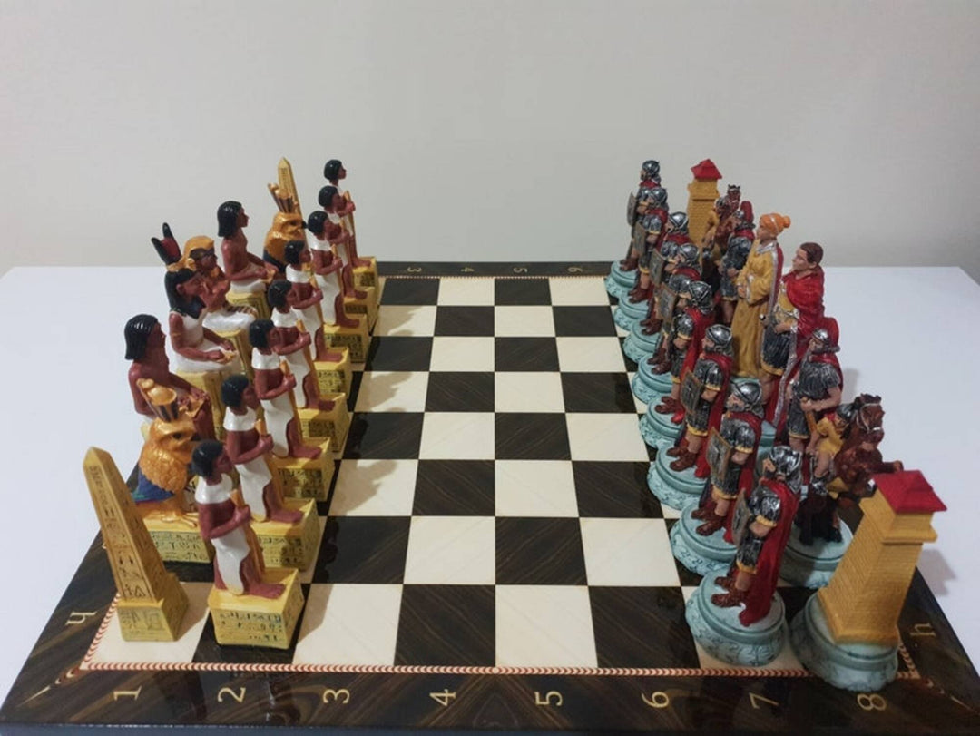 Historical Chess Sets for Adults Handmade Arabs Cleopatra Egyptian Chess Pieces Hand Carved Wooden Chess Board Gifts Image 4