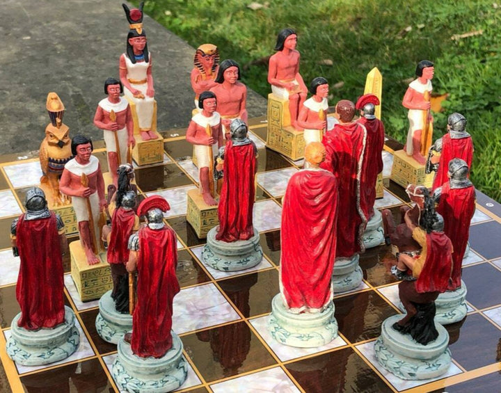 Historical Chess Sets for Adults Handmade Arabs Cleopatra Egyptian Chess Pieces Hand Carved Wooden Chess Board Gifts Image 2