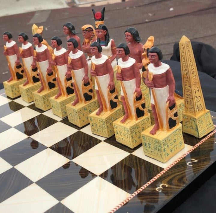 Historical Chess Sets for Adults Handmade Arabs Cleopatra Egyptian Chess Pieces Hand Carved Wooden Chess Board Gifts Image 4