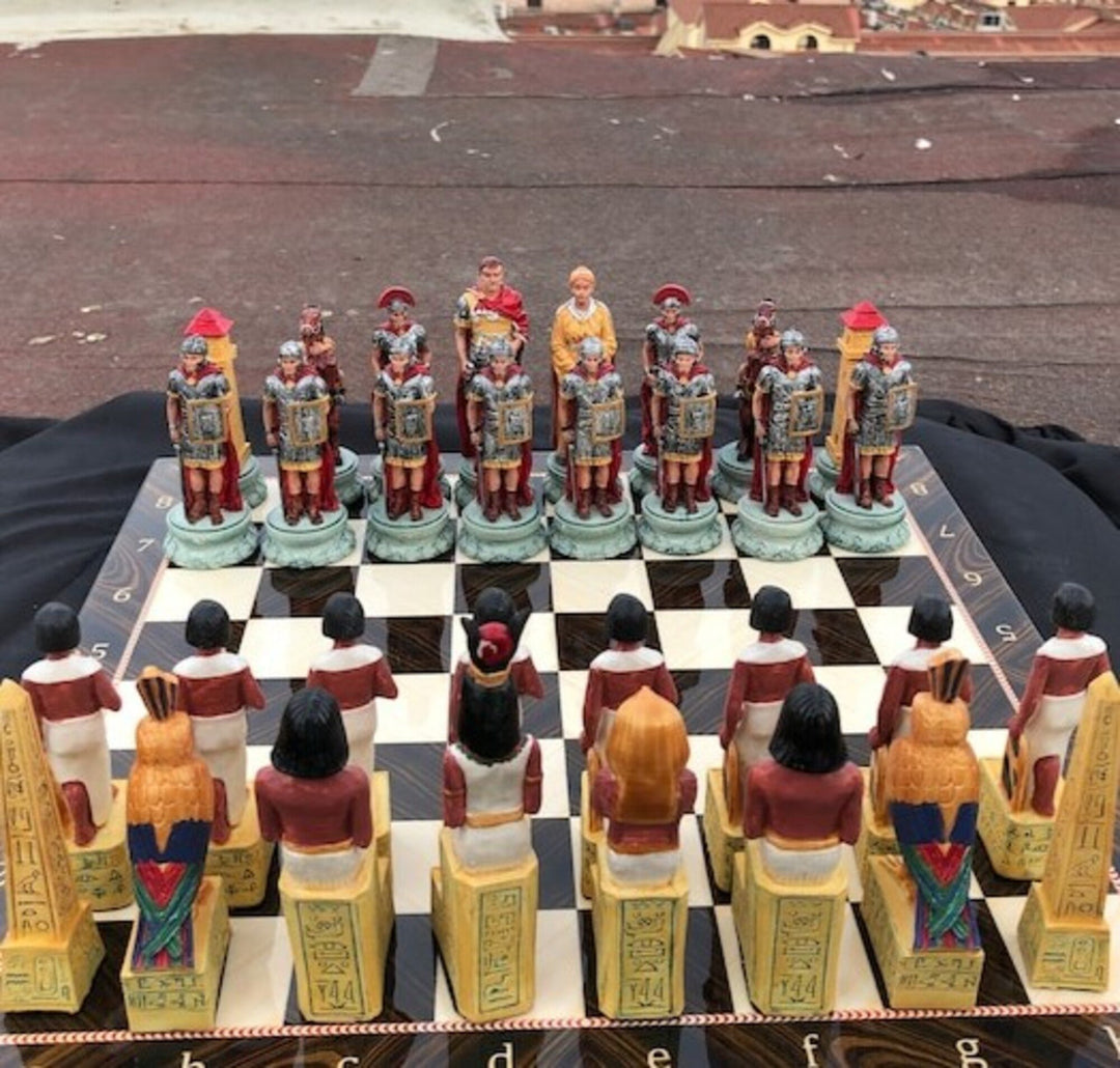 Historical Chess Sets for Adults Handmade Arabs Cleopatra Egyptian Chess Pieces Hand Carved Wooden Chess Board Gifts Image 8