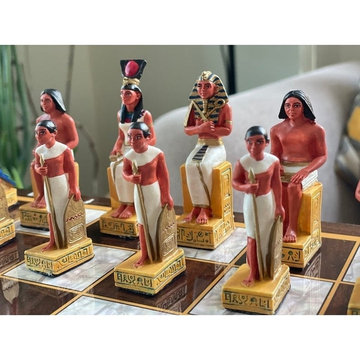 Historical Chess Sets for Adults Handmade Arabs Cleopatra Egyptian Chess Pieces Hand Carved Wooden Chess Board Gifts Image 1