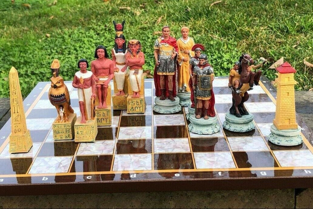 Historical Chess Sets for Adults Handmade Arabs Cleopatra Egyptian Chess Pieces Hand Carved Wooden Chess Board Gifts Image 4