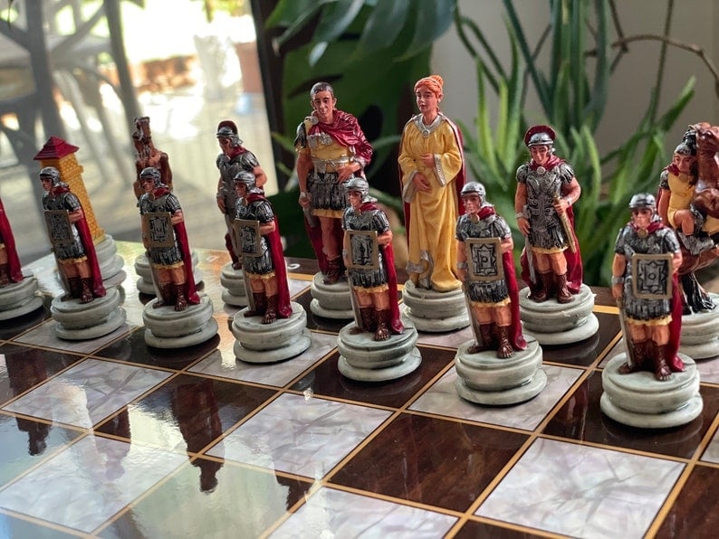 Historical Chess Sets for Adults Handmade Arabs Cleopatra Egyptian Chess Pieces Hand Carved Wooden Chess Board Gifts Image 4