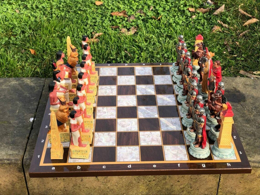 Historical Chess Sets for Adults Handmade Arabs Cleopatra Egyptian Chess Pieces Hand Carved Wooden Chess Board Gifts Image 6