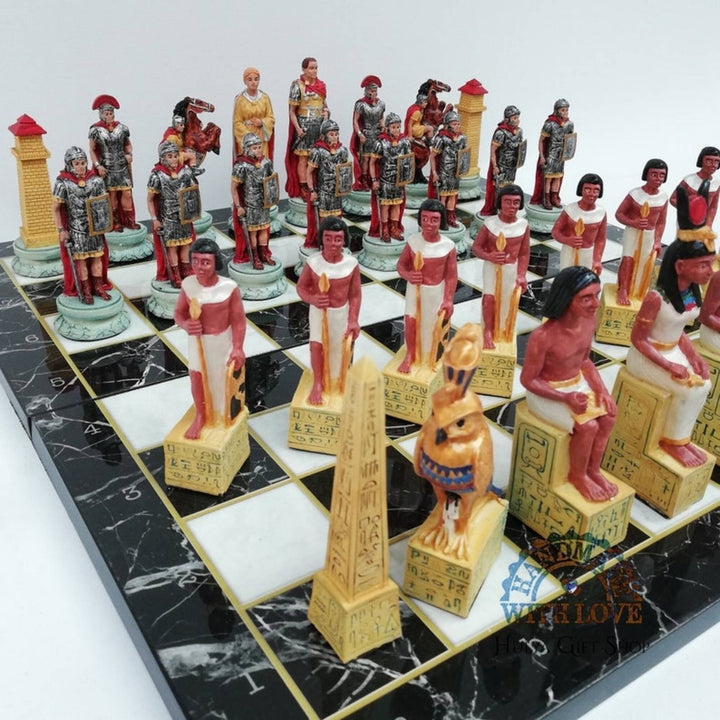 Historical Chess Sets for Adults Handmade Arabs Cleopatra Egyptian Chess Pieces Hand Carved Wooden Chess Board Gifts Image 1