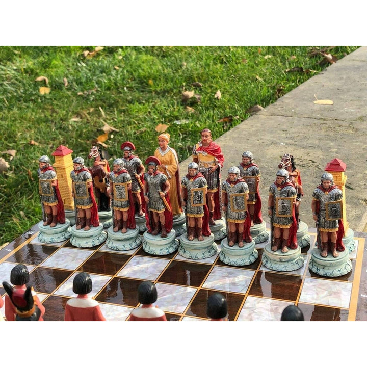 Historical Chess Sets for Adults Handmade Arabs Cleopatra Egyptian Chess Pieces Hand Carved Wooden Chess Board Gifts Image 8