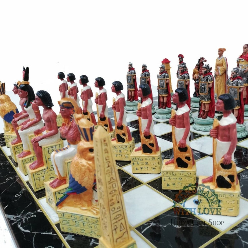 Historical Chess Sets for Adults Handmade Arabs Cleopatra Egyptian Chess Pieces Hand Carved Wooden Chess Board Gifts Image 2