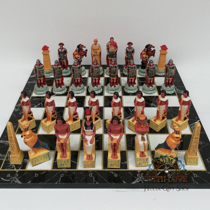 Historical Chess Sets for Adults Handmade Arabs Cleopatra Egyptian Chess Pieces Hand Carved Wooden Chess Board Gifts Image 3