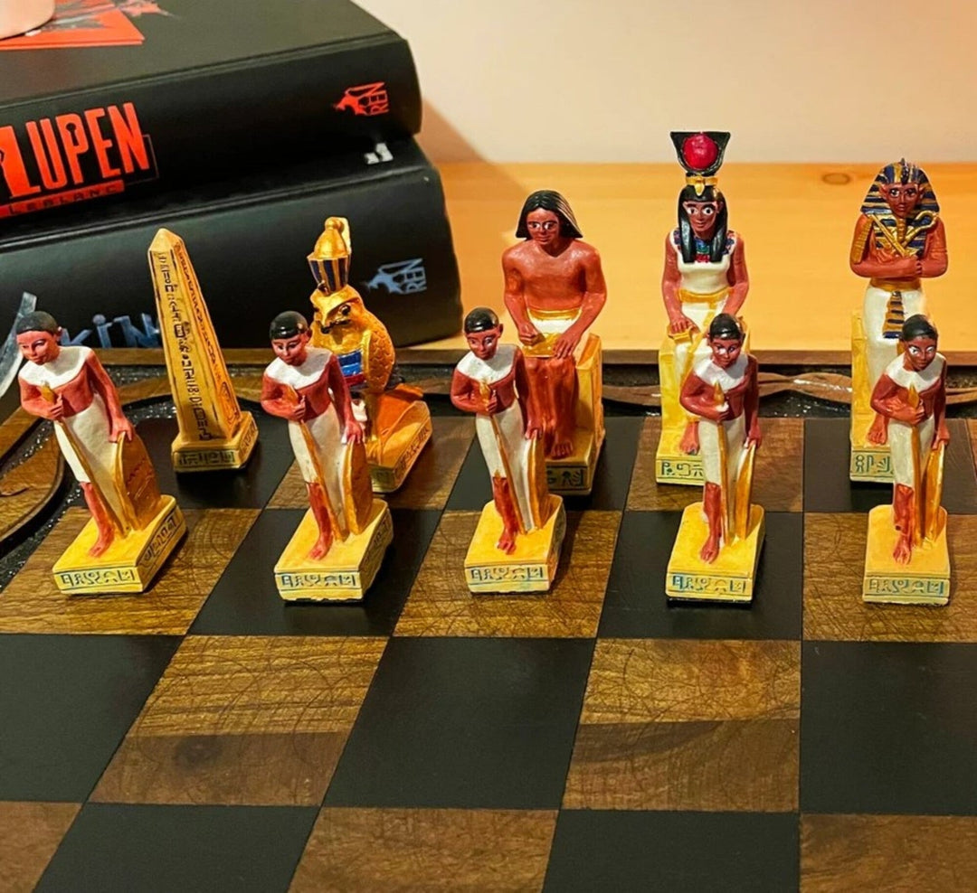 Historical Chess Sets for Adults Handmade Cleopatra Egyptian Chessmen Hand Carved Wooden Chess Board Gifts Idea Image 3