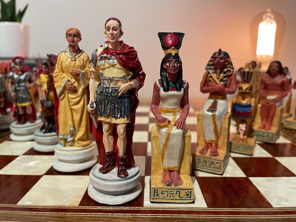 Historical Chess Sets for Adults Handmade Cleopatra Egyptian Chessmen Hand Carved Wooden Chess Board Gifts Idea (Copy) Image 2