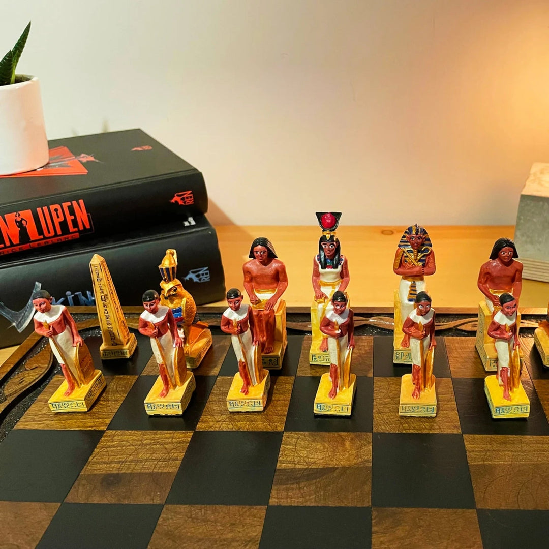 Historical Chess Sets for Adults Handmade Cleopatra Egyptian Chessmen Hand Carved Wooden Chess Board Gifts Idea Image 4