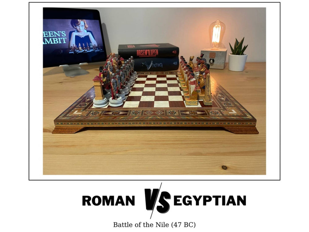 Historical Chess Sets for Adults Handmade Cleopatra Egyptian Chessmen Hand Carved Wooden Chess Board Gifts Idea (Copy) Image 6