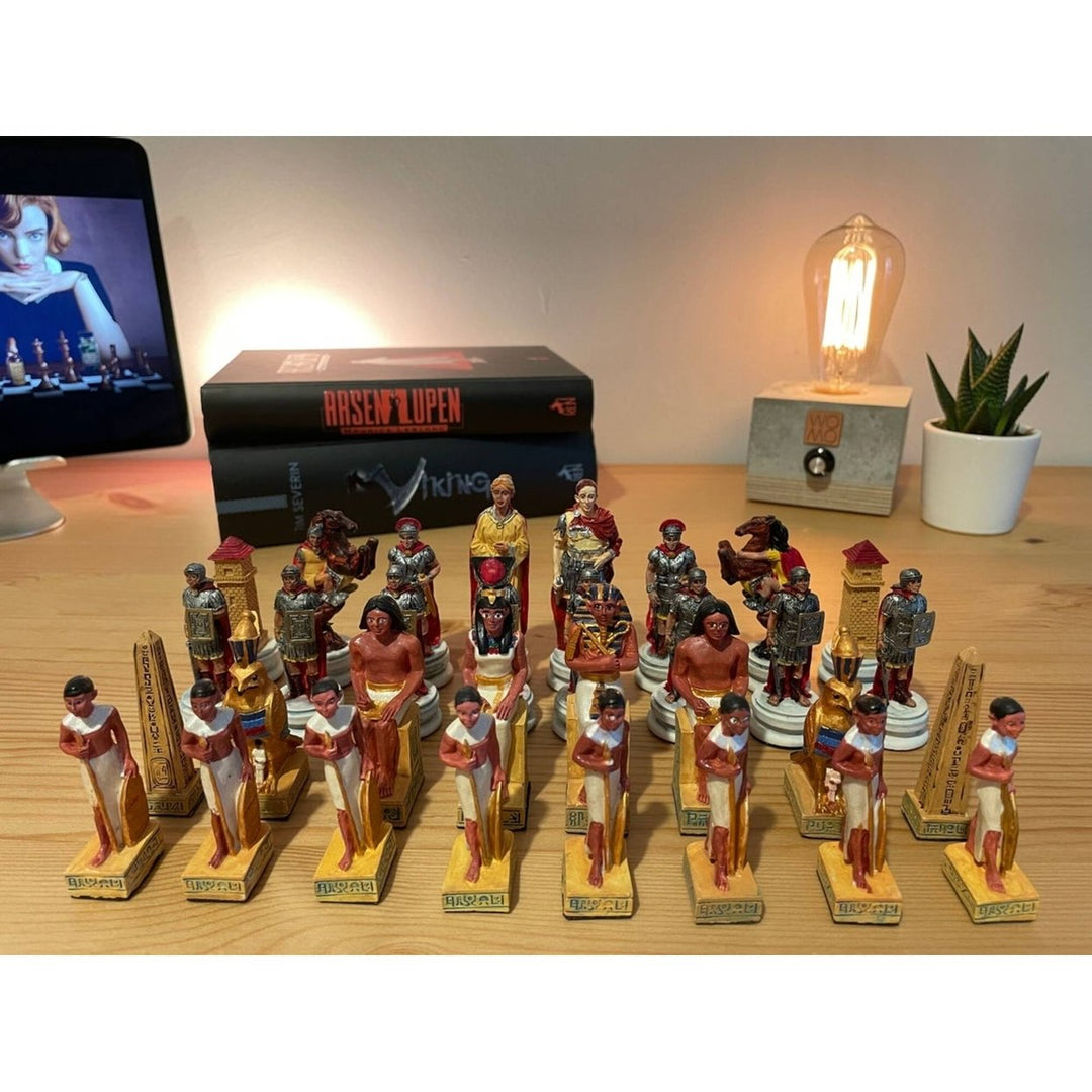 Historical Chess Sets for Adults Handmade Cleopatra Egyptian Chessmen Hand Carved Wooden Chess Board Gifts Idea (Copy) Image 7