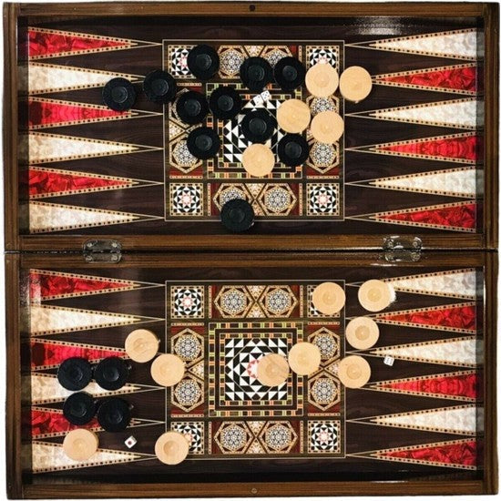 20"inch Backgammon Chess Set for Adults X Large Wooden Game Board Handmade Game Sets Gifts Idea for Dad Image 4