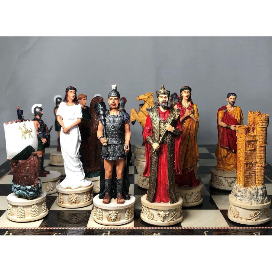 Chess Sets for Adults X Large Trojans and Spartans Handmade Chess Pieces Wood Chess Board Image 1