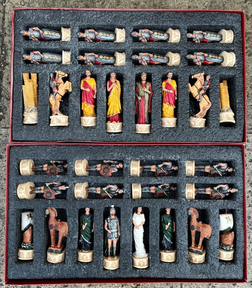 Chess Sets for Adults X Large Trojans and Spartans Handmade Chess Pieces Wooden Chess Board Image 6