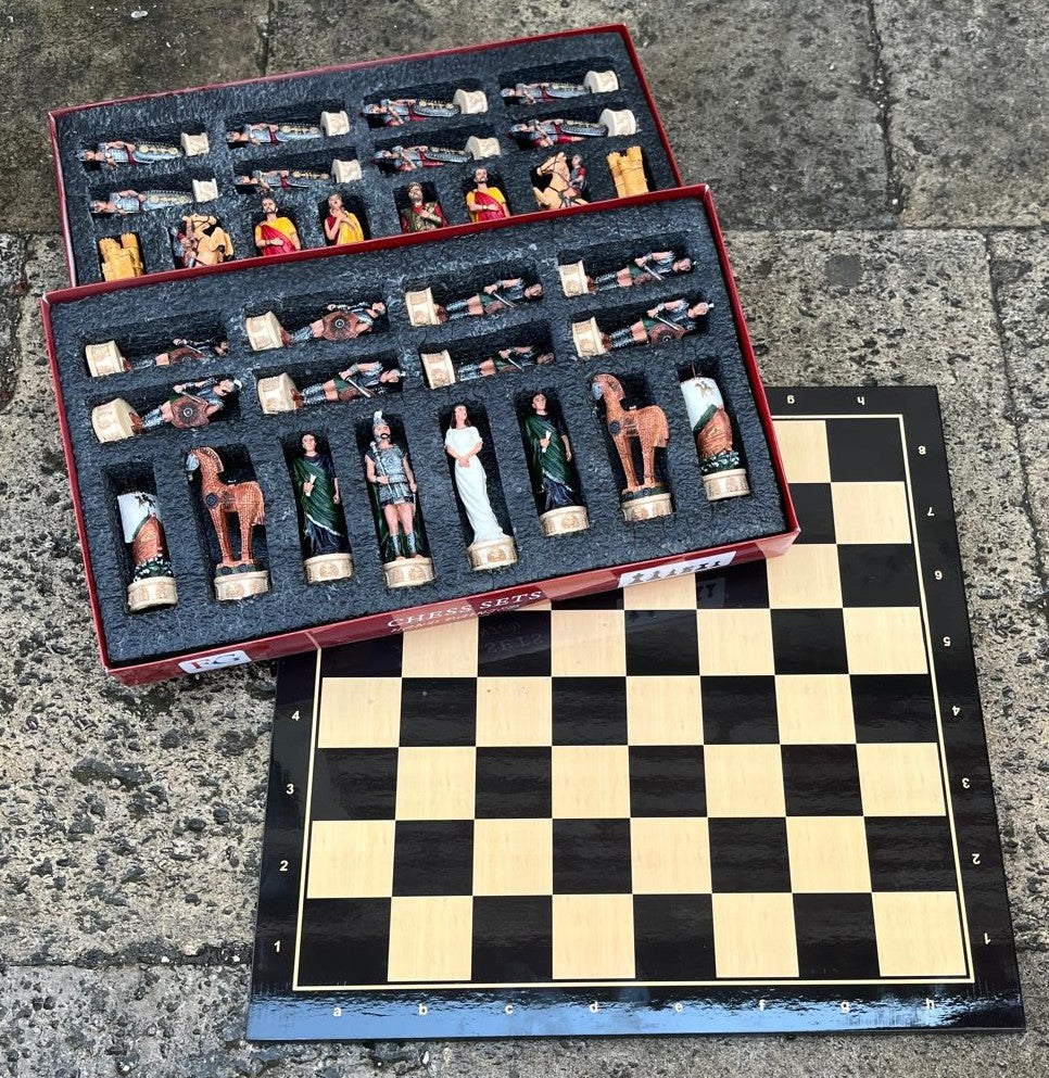 Luxury Chess Set for Adults X Large Trojans Spartans Hand Painted Chessmen Wooden Chess Board (Copy) Image 7