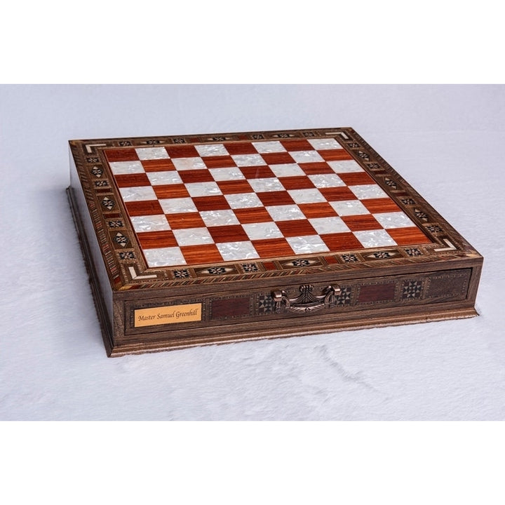 Luxury Chess Sets for Adults Historical Crusaders Hand Painted Chess Pieces Hand Carved Inlaid Solid Wooden Chess Board Image 8