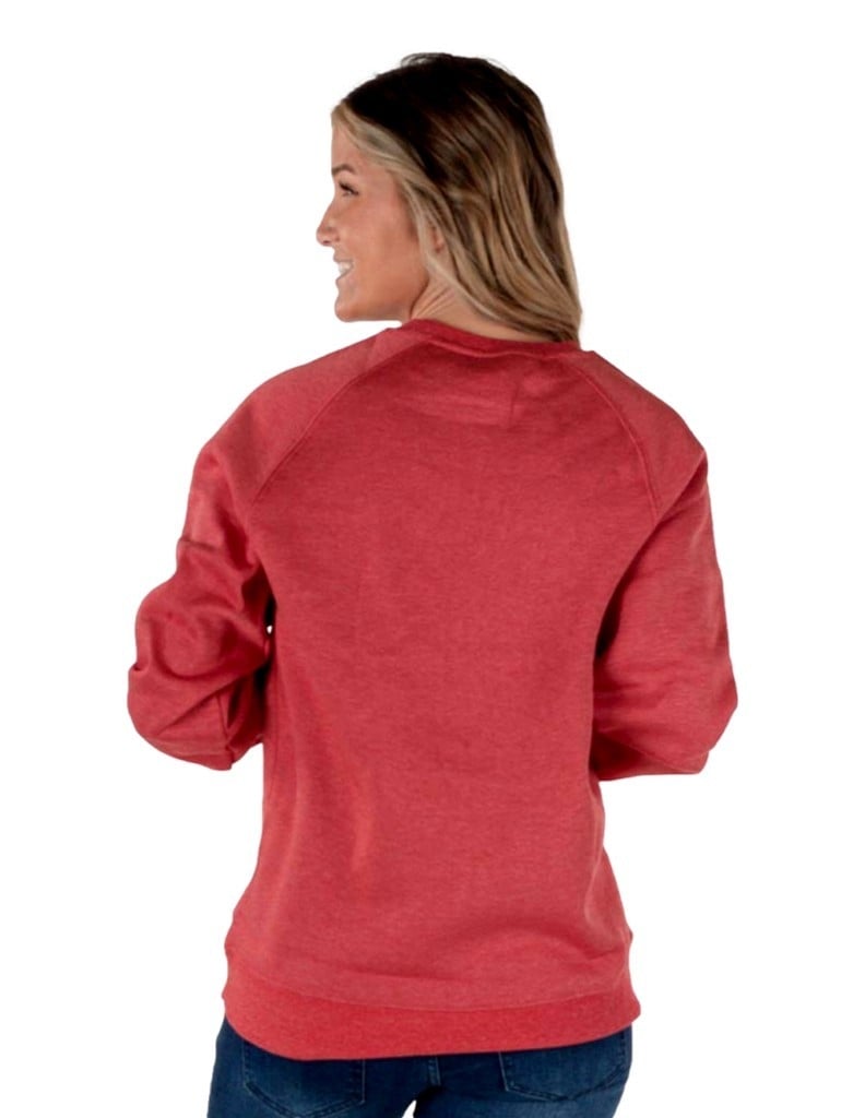 Cowgirl Tuff Western Sweatshirt Womens Skull Print Red SIG2008 Image 2