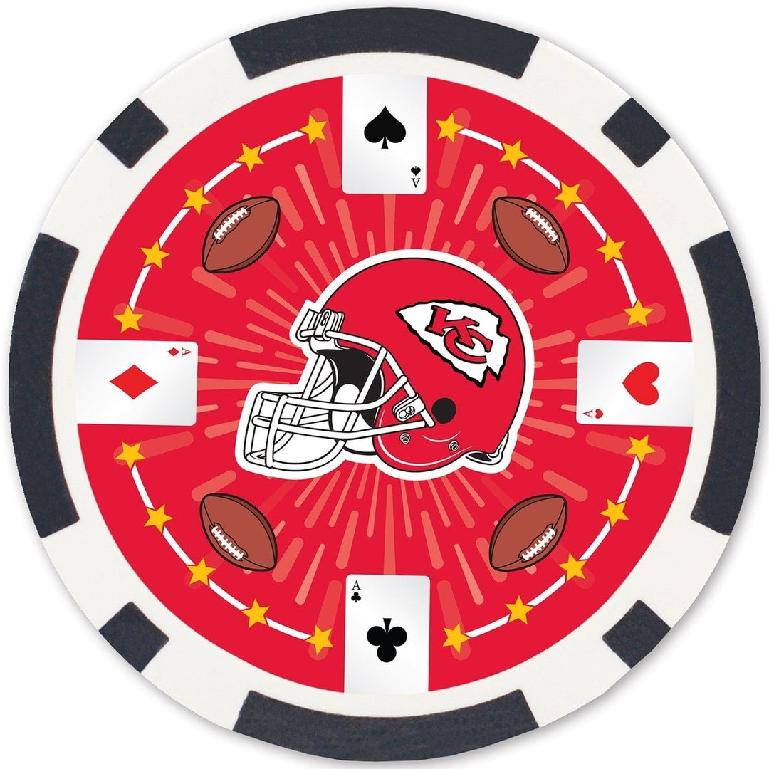 Kansas City Chiefs 100 Piece Casino Style Poker Chip Set NFL Gaming Chips Image 4